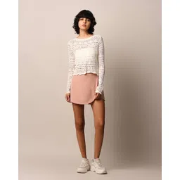 only Women Crochet-Knit Round-Neck Pullover image 4