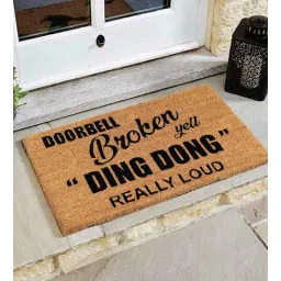 onlymat Brown Slogan Coir 30 x 18 Inches Anti Skid Door Mat-picture-26