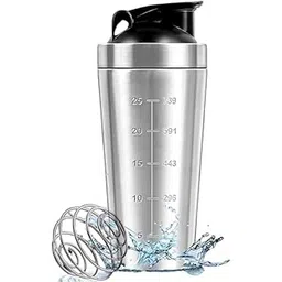 Onmall 1000ml Gym Shaker Bottle Stainless Steel Leakproof BPA-Free, with Blender Ball Flip-Top Lid, One-Hand Operation, Travel-Friendly, Ideal for Protein Shakes, Smoothies, Pre/Post-Workout Drink-picture-16