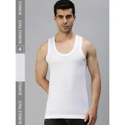 ONN Men Pack Of 4 Cotton Modal Anti odour Innerwear Basic Vests-picture-23