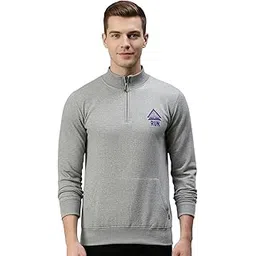 onn Men's Super Soft Cotton Solid Regular Fit Full Sleeve Hi-Neck Half Zip Sweatshirt | Kangaroo Pocket | Style - 9004-picture-40