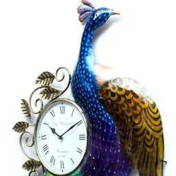 ons interior industry Blue Peacock Iron Clock In Blue image 5