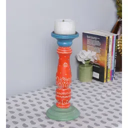 ons interior industry Blue Wood Table Candle Holder-picture-15