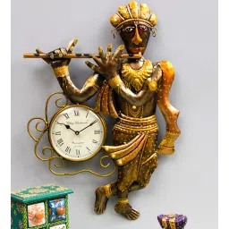 ons interior industry Brown Iron Krishna Traditional Wall Clock-picture-13