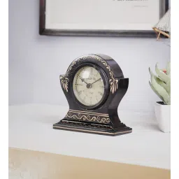 ons interior industry Fergal Black Solid Wood Analog Table Clock-picture-14