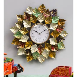 ons interior industry Multicolour Iron Leaf Traditional Wall Clock-picture-30