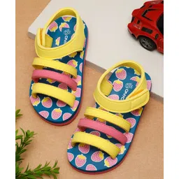 ONYC Strawberries Designed Colour Blocked Sandals - Navy Blue-picture-26
