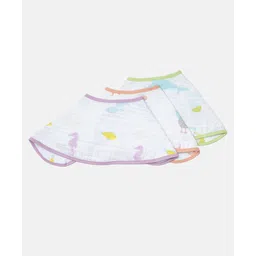 Ooka Baby 100% Premium Cotton Muslin Printed Over-the-Shoulder-Burpy Bibs Pack of 3 - Ocean's Lullaby Prints-picture-13