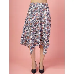 OOMPH! FACTOR Floral Printed A-Line Midi Skirt With Adjustable Waist-picture-30
