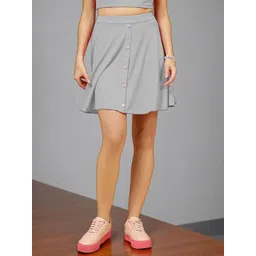 OOMPH! FACTOR High Waist A-Line Above Knee Skirt-picture-15