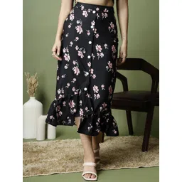 OOMPH! FACTOR Printed Asymmetric Long Skirts-picture-18