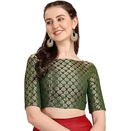 oomph! Art Silk Half Sleeve Readymade Blouse for Women-picture-10