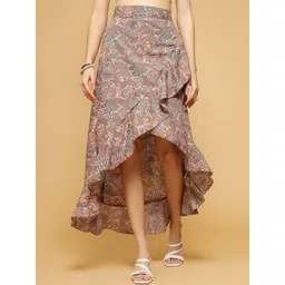 Oomph! Ethnic Motifs Printed Wrap Midi Skirts-picture-22