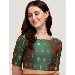 Oomph! Ethnic Motifs Woven Design Saree Blouse-picture-15