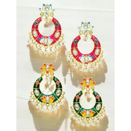 OOMPH Floral Chandbalis Earrings-picture-36