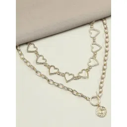 Oomph Gold Evil Eye Fashion Heart & Evil Eye Design Choker Necklace - Set of 2-picture-17