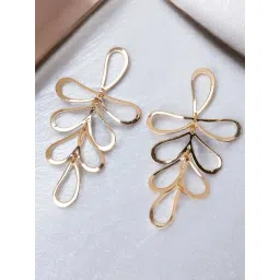 OOMPH Gold Floral Drop Bold Gold Look Delciate DesignEarrings For Women-picture-14