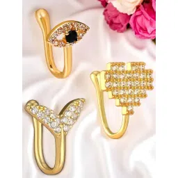 OOMPH Gold Heart Cubic Zirconia Nosepin-picture-22