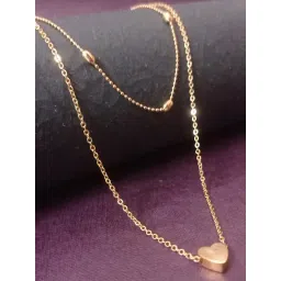 OOMPH Gold Heart Motif Multi Layered Fashion Necklace for Women-picture-47