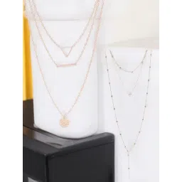 OOMPH Gold Multi Layered Multi Strand Heart Necklace Pack of 2-picture-12