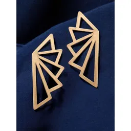 OOMPH Gold-Plated Contemporary Shaped Drop Earrings-picture-12