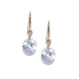 OOMPH Gold-Plated Handcrafted CZ Studded Contemporary Drop Earrings-picture-17