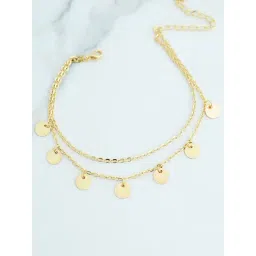 OOMPH Gold-Tone Multi Layer Charm Fashion Stylish Latest Anklet for Women-picture-39