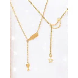 OOMPH Gold Tone Star Moon and Wine Glass Lariat Necklace Pack of 2-picture-23
