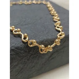 OOMPH Gold Tone Thick Interwoven Link Chain Choker Necklace for Women image 1