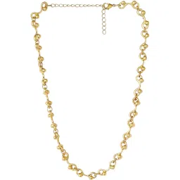 OOMPH Gold Tone Thick Interwoven Link Chain Choker Necklace for Women image 3
