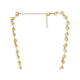 OOMPH Gold Tone Thick Interwoven Link Chain Choker Necklace for Women image 5
