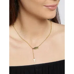 OOMPH Gold Tone Whine Glass & Bottle Lariat Delicate Fashion Necklace for Women-picture-28