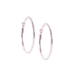 OOMPH Gold-Toned & White Circular Hoop Earrings-picture-15
