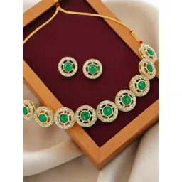 OOMPH Green Kemp Necklace & Earring Set-picture-25