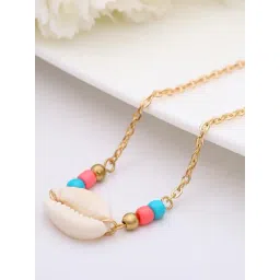 Oomph Jewellery Gold Tone Sea Shell Bead Bohemian Fashion Choker Necklace-picture-33