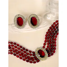 OOMPH Kundan Stone Studded Choker Jewellery Set-picture-19