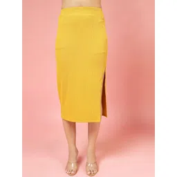 Oomph! Midi Pencil Skirt With Side Slit-picture-39