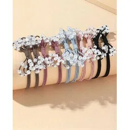 oomph Pack of 10 Women Pearl Studded Hair Tie-picture-17