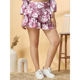 Oomph! Printed Flared Mini Skirts-picture-21