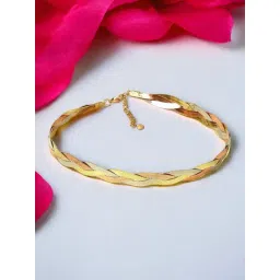 OOMPH Rose Gold, Silver and Gold Interwoven Snake Chain Choker-picture-45