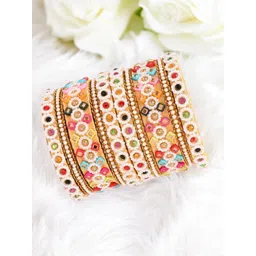 OOMPH Set Of 10 Kundan-Studded Bangles-picture-20