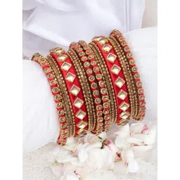 OOMPH Set Of 18 Kundan-Studded Bangles-picture-13