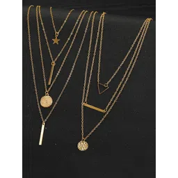 OOMPH Set Of 2 Gold-Plated Minimal Layered Necklace-picture-34