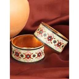 OOMPH Set Of 2 Meenakari Floral Bangles-picture-42
