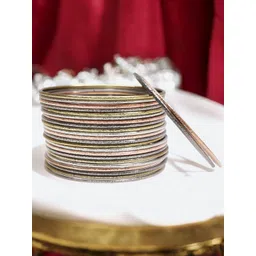OOMPH Set Of 24 Oxidised RimJhim Shimmer Bangles-picture-39