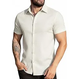 oomph! Solid Men's Cotton Half Sleeve Shirt | Casual | Plain |Half Sleeve |-Regular Fit | Shirt for Men (Also Avaible in Plus Size)-picture-24
