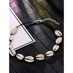 OOMPH White & Black Sea Shell Bohemian Beachwear Fashion Choker Necklace for Women-picture-40