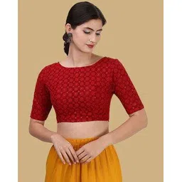 oomph! Women Embroidery Back Open Blouse  -picture-10