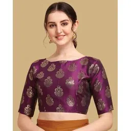 oomph! Women Floral Zari Woven Back-Open Blouse-picture-15