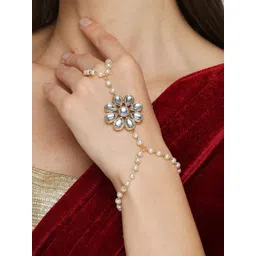 OOMPH Women Kundan Ring Bracelet-picture-18
